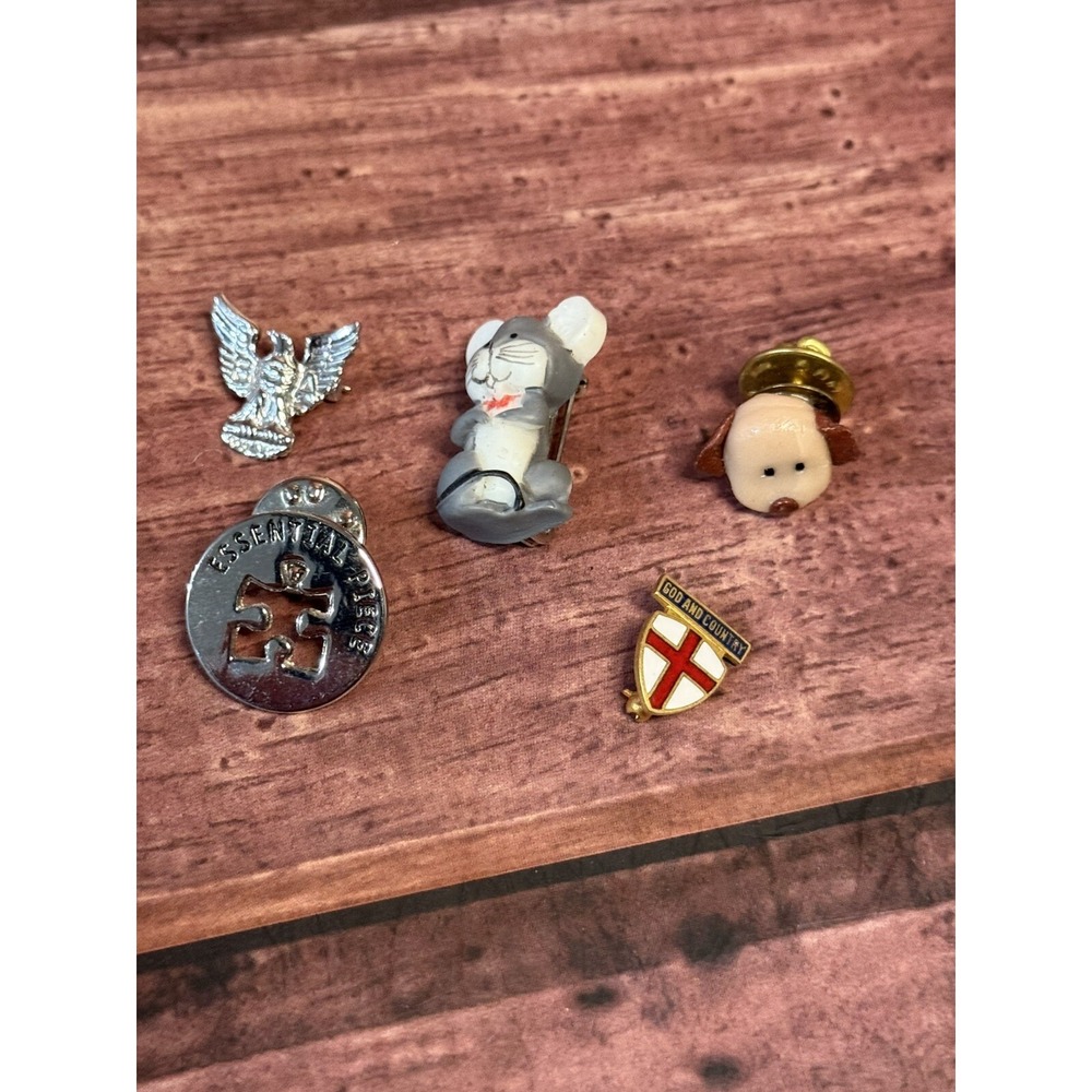 Mix Lot Lapel Pins Lot of 5 Variety Small Vintage‎